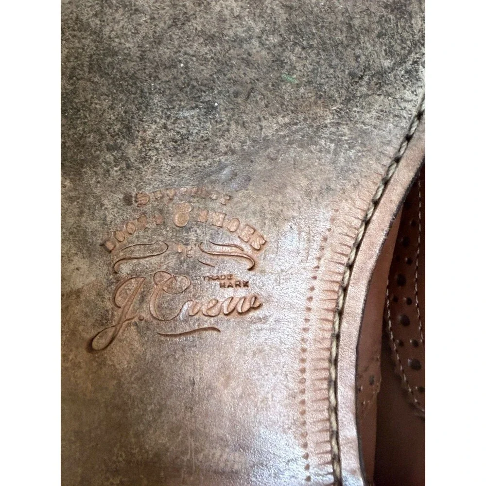 JCrew Ludlow Semi-Brogue Oxfords 9.5 English Tan Leather Shoes C8896